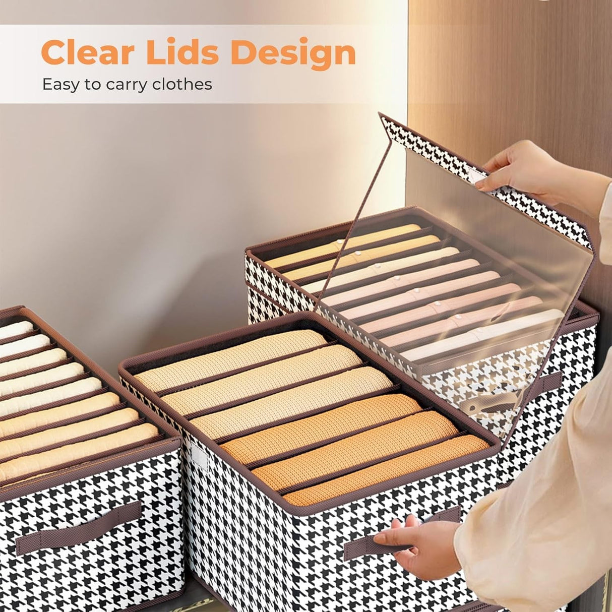 Cutie De Depozitare,  Pentru Haine, Lenjerie, Sosete Si Sutiene, Material Textil, 9 Compartimente, 44x30x20 cm, Culoare Alb-Negru - vivimall.ro