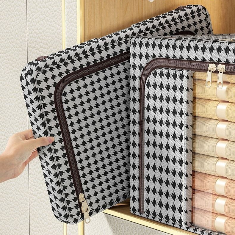 Cutie de Depozitare Pliabila, Vivimall, Cu fermoar, 66 L, Textile, 50x40x33 cm, Design Zebra - vivimall.ro