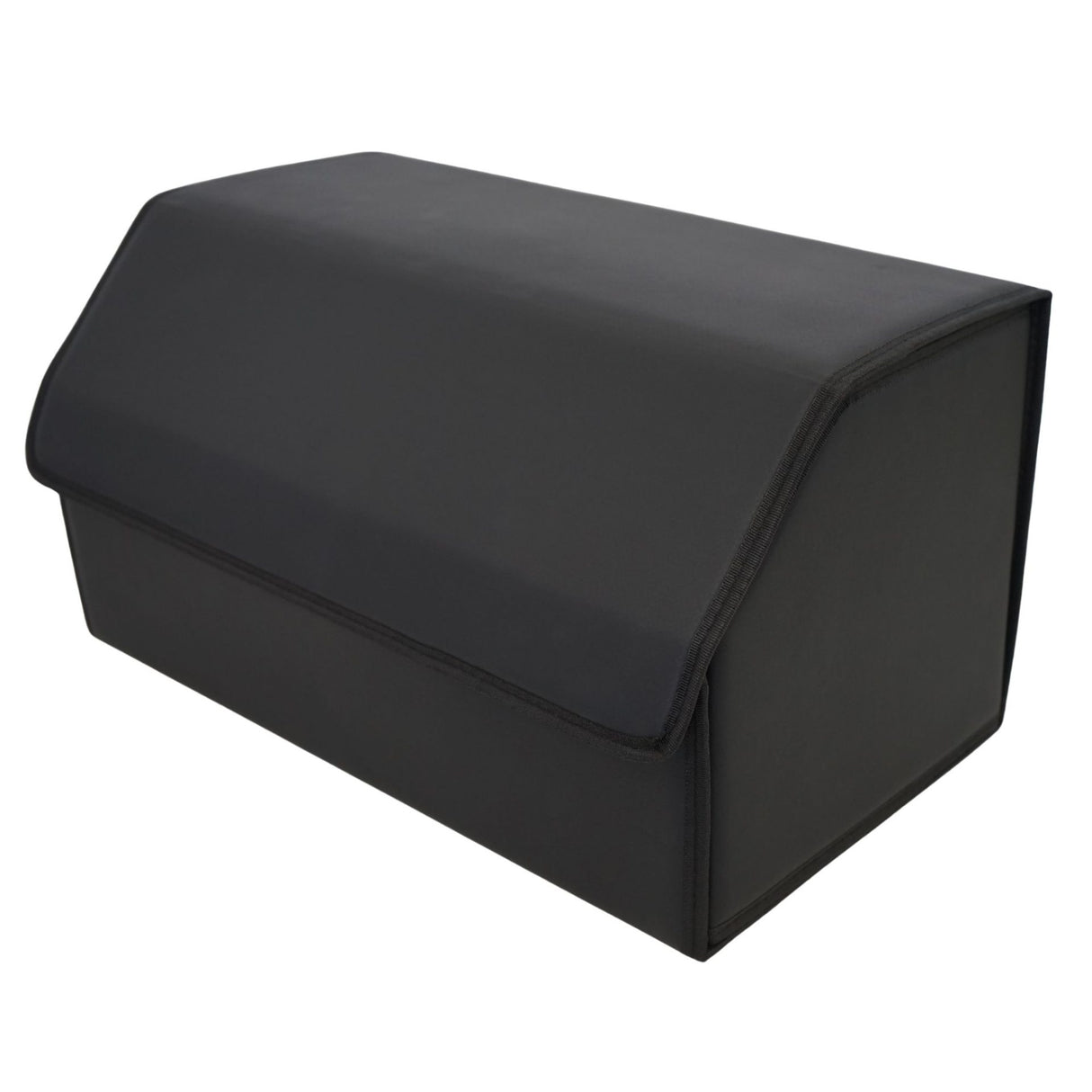 Cutie de Depozitare Auto, Flippy, Geanta Multifunctionala din Piele Ecologica, Organizator Premium Portbagaj, 2 Compartimente Depozitare, Pliabil si Rezistent la Uzura, Negru, 55 x 30 x 30cm - vivimall.ro