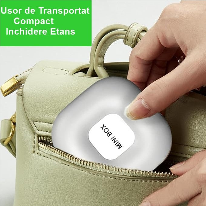 Cutie Depozitare Medicamente, Vivimall, 4 Compartimente, Inchidere Etans, Portabila, Patrat, Alb/Gri, PP, 7.6x2.9x7.8 cm - vivimall.ro