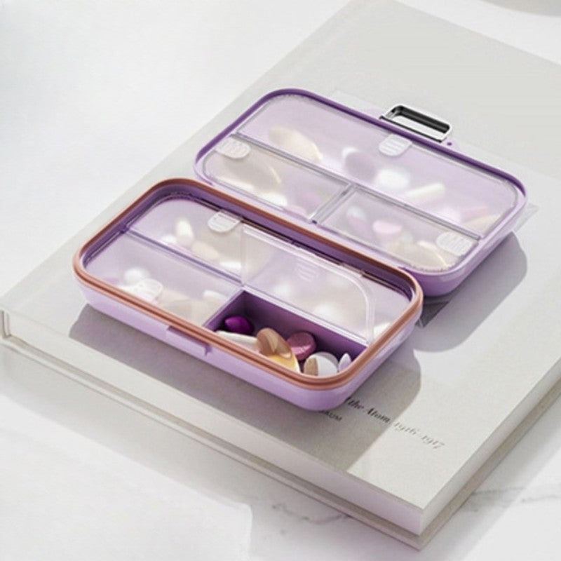 Cutie Medicamente, Vivimall, Mov, 7 Compartimente, Portabila si Compacta, 11x7.2x3.5 cm, Ideala pentru Uzul Cotidian - vivimall.ro