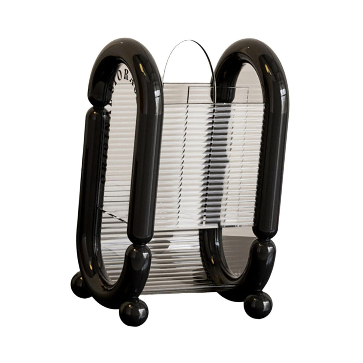 Cutie pentru Depozitare Cosmetice, Vivimall, pentru Pensule, Creioane si Buretei, 4 Compartimente, din Plastic, 12 x 10 x 20 cm, Negru - vivimall.ro