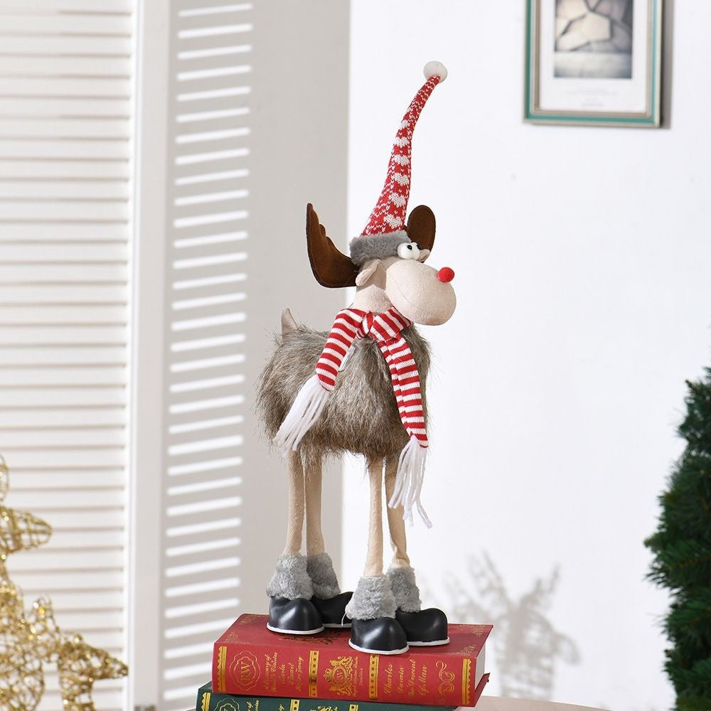 Figurina de Craciun, Vivimall, Ren 3D, din Panza si Polistiren, 70 cm Inaltime, Multicolor - vivimall.ro