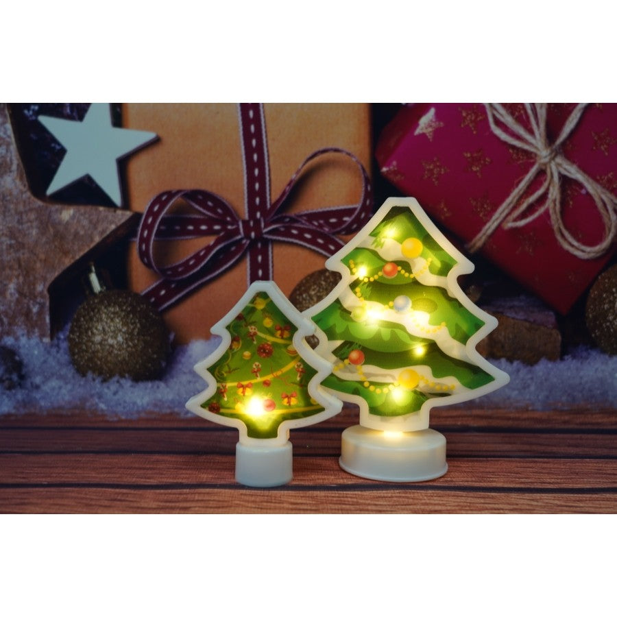 Decoratiune luminoasa 3D, Tip brad, cu baterii - vivimall.ro