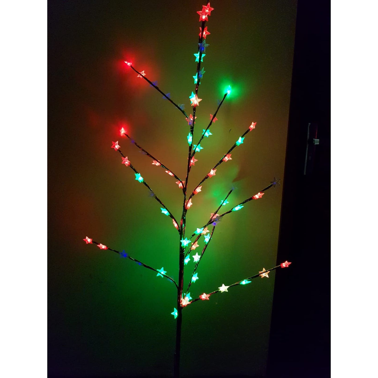 Decoratiune Luminoasa Crenguta cu Baterii 72 LED -uri Stelute Multicolor - vivimall.ro