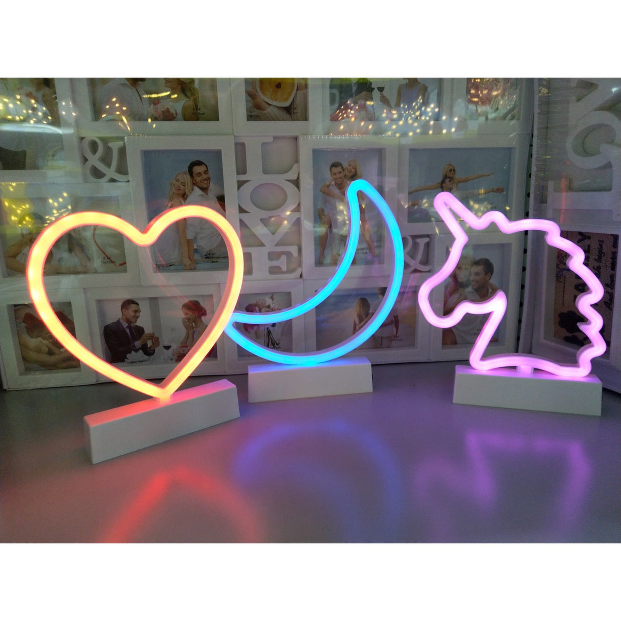 Decoratiune Luminoasa cu Baterii Semiluna 25 cm Albastru - vivimall.ro