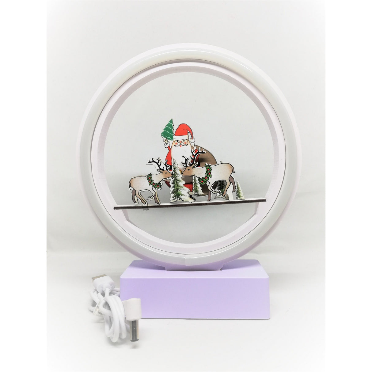 Decoratiune Luminoasa cu Baterii/USB Neon Craciun 20 cm Alb Rece - vivimall.ro