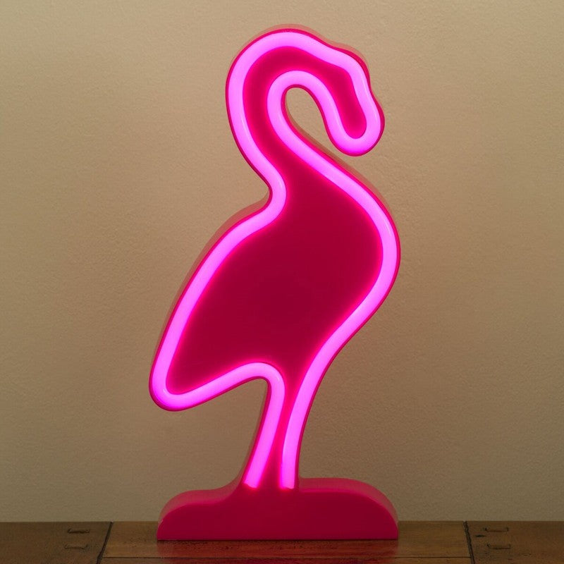Decoratiune Luminoasa cu Baterii/USB Neon Model Flamingo 20 cm Mov - vivimall.ro