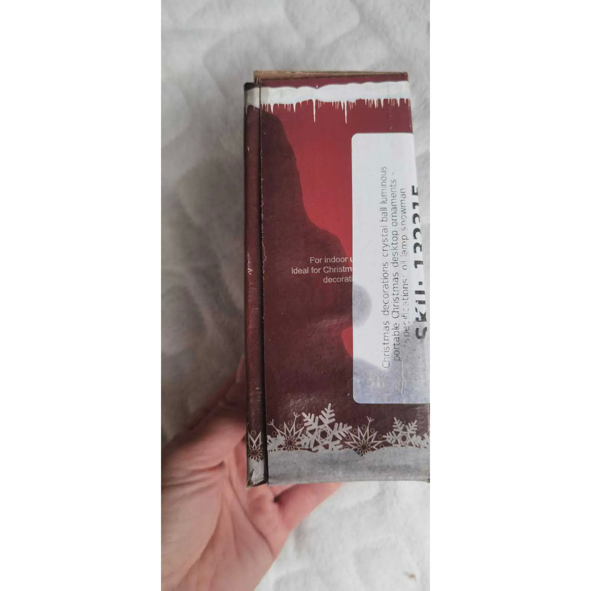 Decoratiune Luminoasa, Vivimall, Felinar de Craciun, cu Lumina LED, Ornament Model Lampa cu Ulei Om de Zapada, cu Maner, 14x7x6 cm, Negru, Resigilat - vivimall.ro