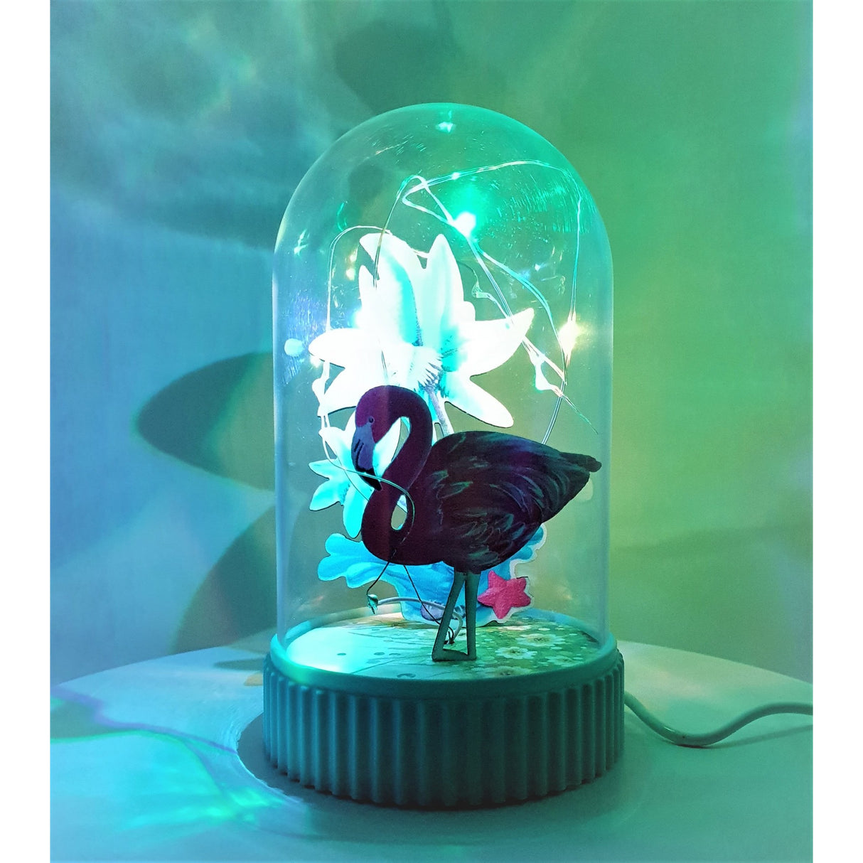 Decoratiune Luminoasa Glob cu USB Model Flamingo 14.5 cm Multicolor - vivimall.ro