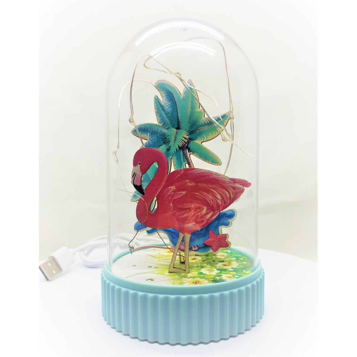 Decoratiune Luminoasa Glob cu USB Model Flamingo 14.5 cm Multicolor - vivimall.ro