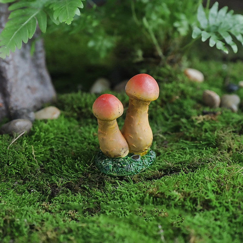 Decoratiune Ornament pentru Ghiveci, Flippy, Decoratiune pentru Gradina, Model 2 Ciuperci Rosii cu Tulpina Galbena, 3 x 4.4 cm, Galben - vivimall.ro