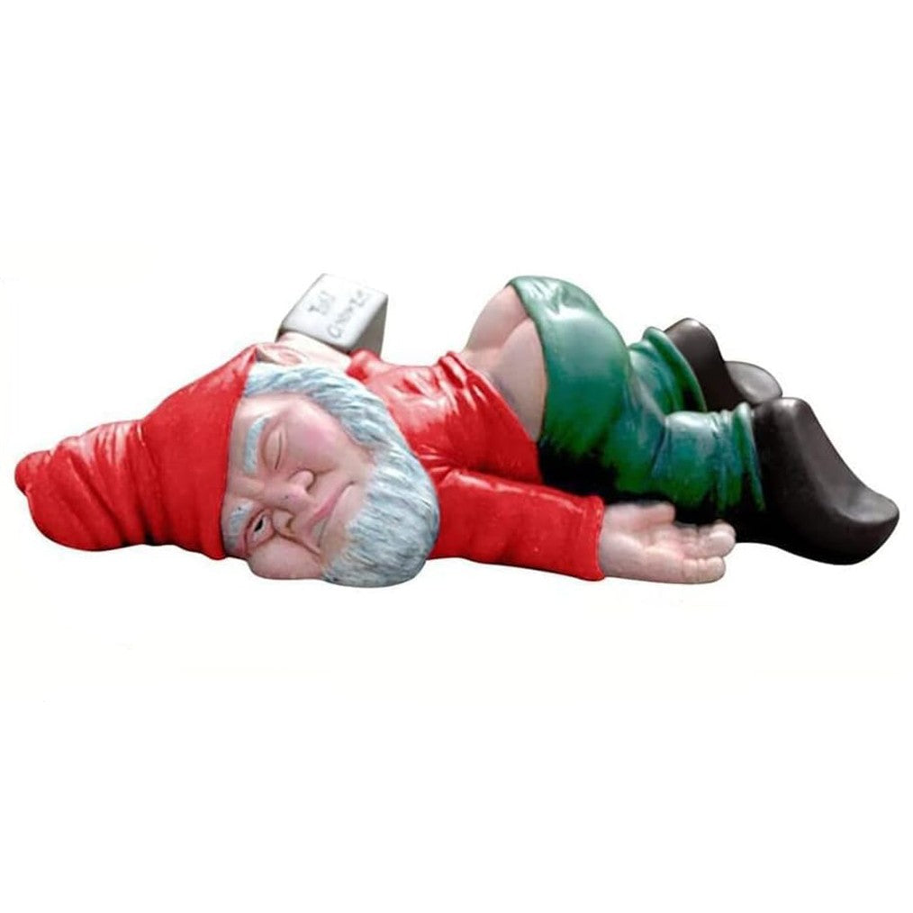 Decoratiune pentru Gradina, Vivimall, Model Pitic de Gradina Beat, Statuie Amuzanta pentru Gradina, Decor pentru Gradina, Gnom Beat, 18 cm, Rosu - vivimall.ro