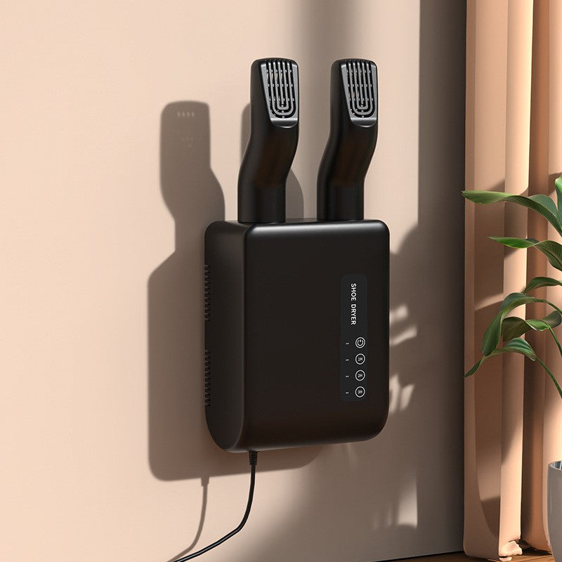 Uscator de Pantofi, Flippy, Functie de Uscare, Dezinfectie, Dezodorizare, Montaj pe Perete fara Perforare, din PVC, Silentios, Timer, Negru