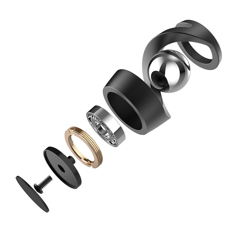 Jucarie Fidget pentru Adulti, Flippy, Giroscop Levitant de Birou, Jucarie Anti-Stres pentru Adulti, Spinner Flotant cu Iluzie Optica Hipnotica, 65x42x42 mm, 145 gr, Negru - vivimall.ro