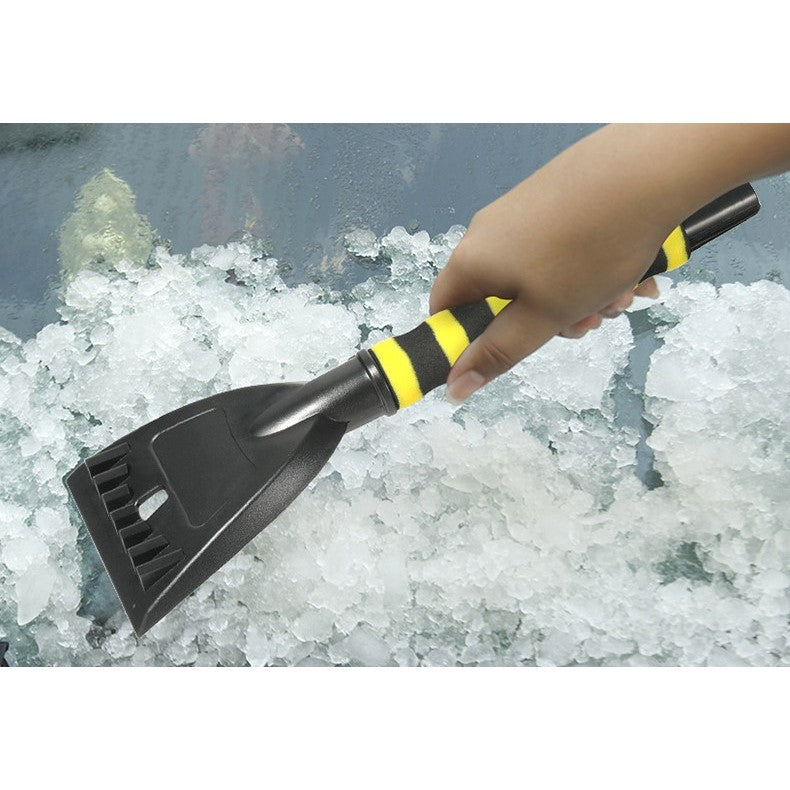 Perie de Zapada cu Racleta pentru Masina, Vivimall, Multifunctionala, Rotativa, Demontabila, cu Maner Antiderapant, Aluminiu, Plastic, Fragmentarea Ghetii de pe Parbriz, Solutia pentru Iarna, pentru Dezghetare, 54x10.5x27 cm, Galbena - vivimall.ro