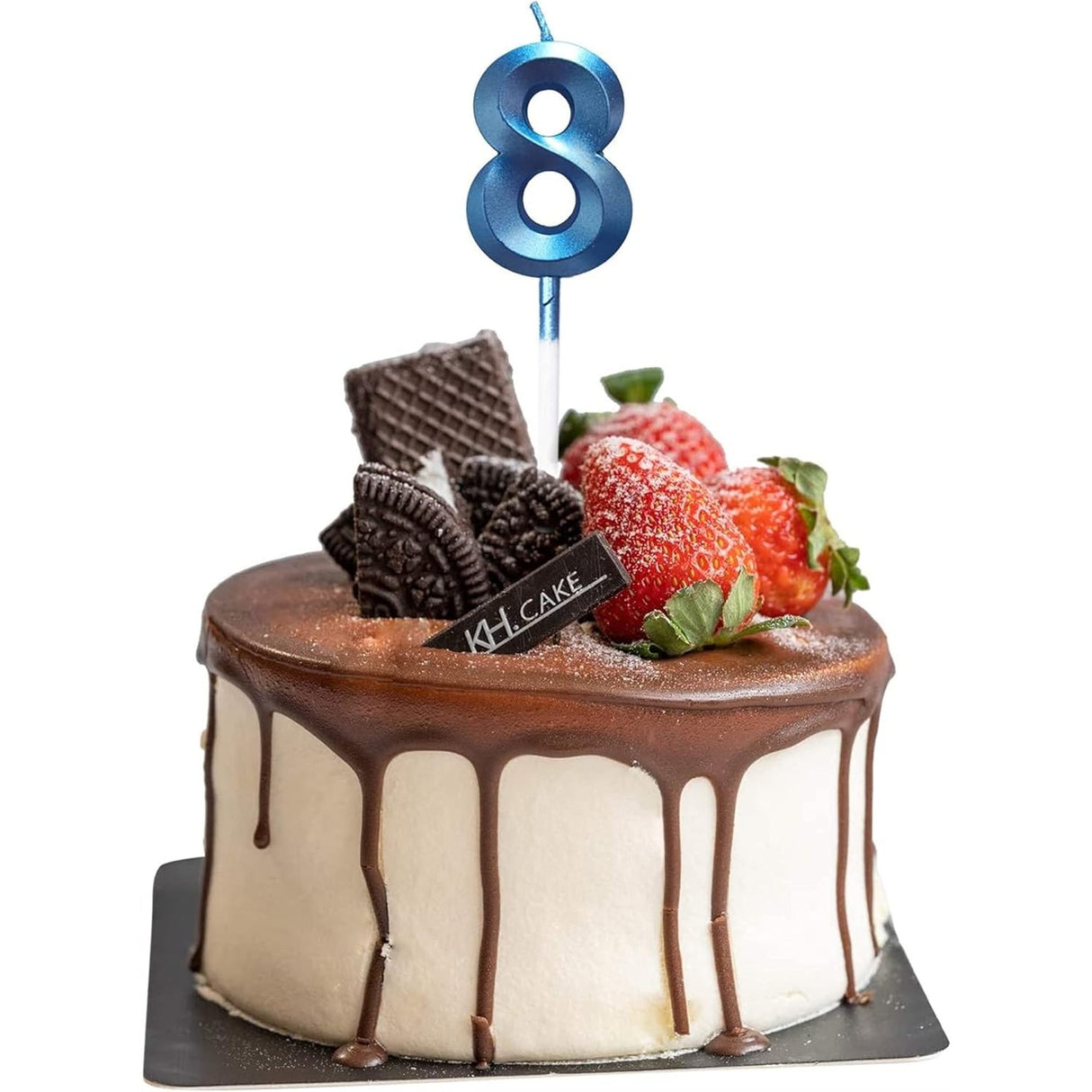 Lumanare Cifra 8, Flippy, Model Diamond, 5 x 3.4 cm, Albastru - vivimall.ro