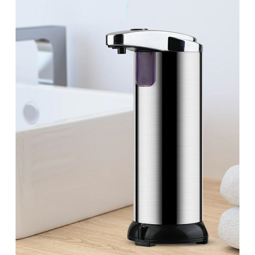 Dispenser pentru Sapun Lichid/Dezinfectant, Vivimall, cu Senzor Infrarosu de Miscare, din Otel Inoxidabil, 250 ml, 19 x 11 cm, Gri - vivimall.ro