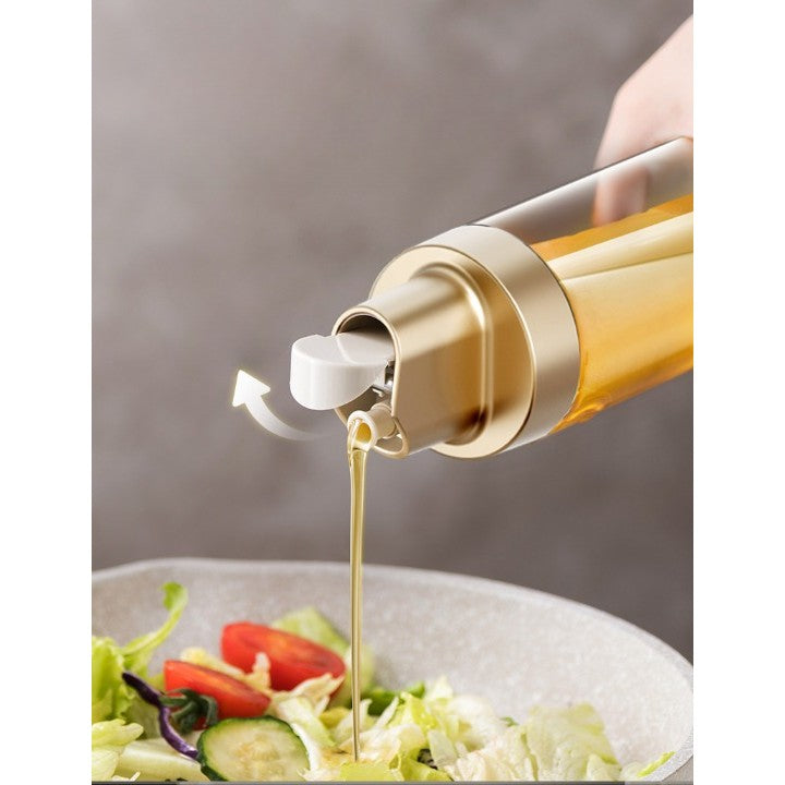 Dispenser pentru Ulei, Vivimall, Deschidere si Inchidere Automata a Rezervorul, cu Inductie Gravitationala, 500 ml, 26.1x6.2x6.2cm, Gri - vivimall.ro