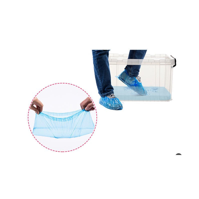Set 100 Huse De Pantofi Impermeabile De Unica Folosinta, Universale, Albastre, Pentru Zile Ploioase - vivimall.ro