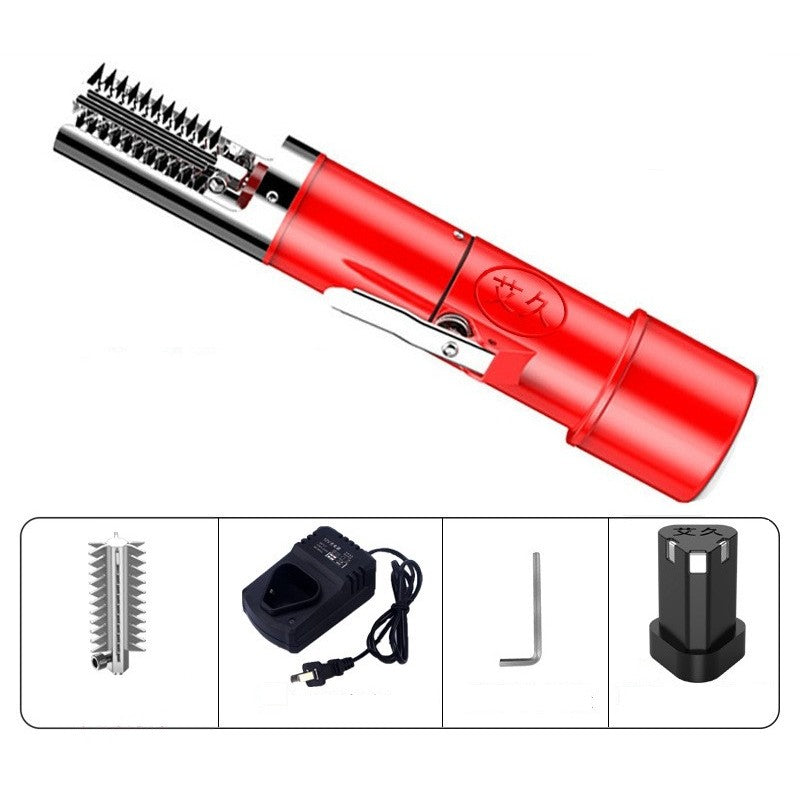 Dispozitiv Electric de Curatare Solzi Peste, Flippy, din Otel Inoxidabil, 28 x 5 cm, Rosu