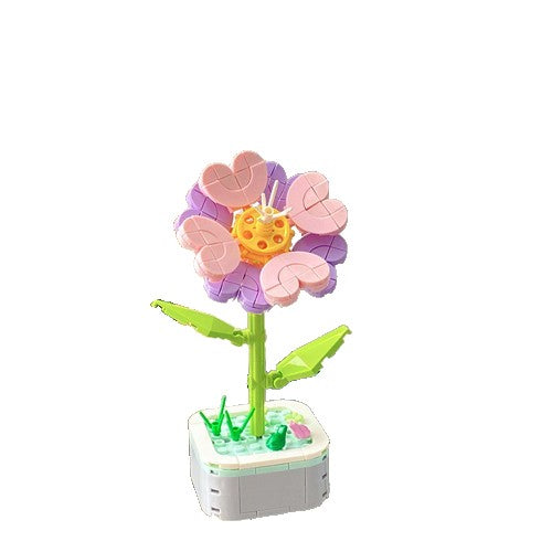Set de Constructie Floare in Ghiveci, Vivimall, 4 Ani, Ornament Creativ, 17x6.2 cm, Multicolor - vivimall.ro