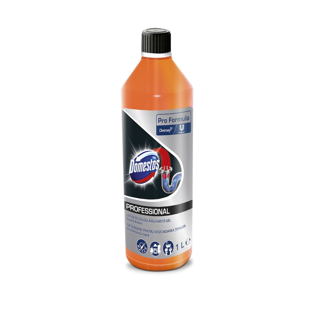Domestos Professional Drain Unblocker Gel – Gel pentru Desfundarea Tevilor, 1 L - vivimall.ro