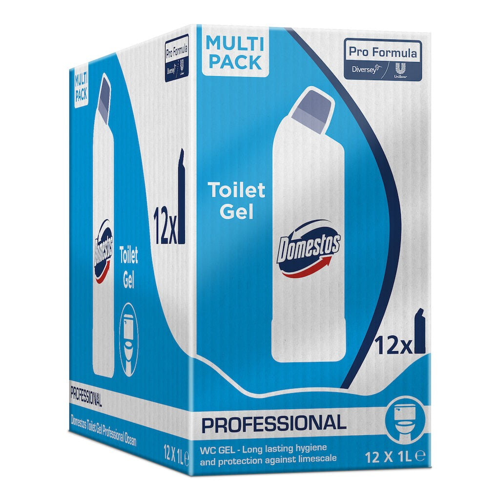 Pachet Domestos Professional Toilet Gel Ocean – Gel Dezinfectant pentru Toaleta, 12×1L - vivimall.ro