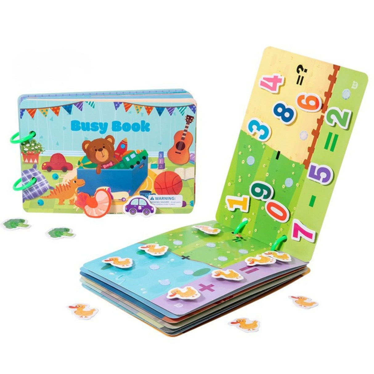 Busy Book Cognitiv Flippy cu stickere reutilizabile Velcro, vedere frontală copertă, multicolor, 3 ani+