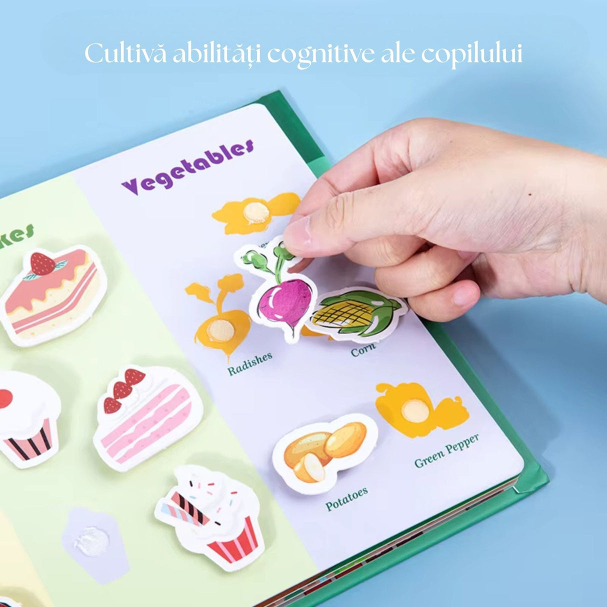 Carte Educativa cu Stickere Reutilizabile, Flippy, Quiet Book Senzoriala cu Pagini Interactive , Joc Montessori, Dezvolta Motricitatea Fina si Logica, Quiet Book pentru Invatare Timpurie, 3 ani, Multicolor - vivimall.ro