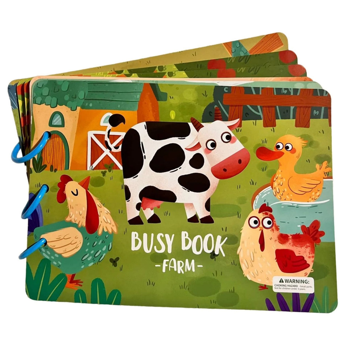Carte Educativa cu Stickere Reutilizabile, Flippy, Busy Book Senzoriala cu Pagini Interactive , Joc Montessori, Seria ''Viata la Ferma'', Dezvolta Motricitatea Fina si Logica, Carte pentru Invatare Timpurie, 3 ani, Multicolor - vivimall.ro