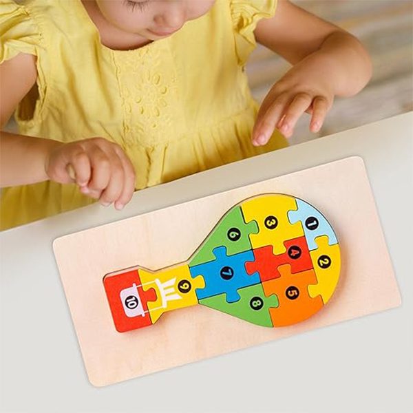 Puzzle din Lemn 3D Montessori, Flippy, Jucarie Educativa pentru Copii, 0-3 Ani, Vopsea Ecologica, Dezvolta Motricitatea Fina, Coordonarea, Logica, 11 Piese, Model Balon cu Aer Cald, Multicolor - vivimall.ro