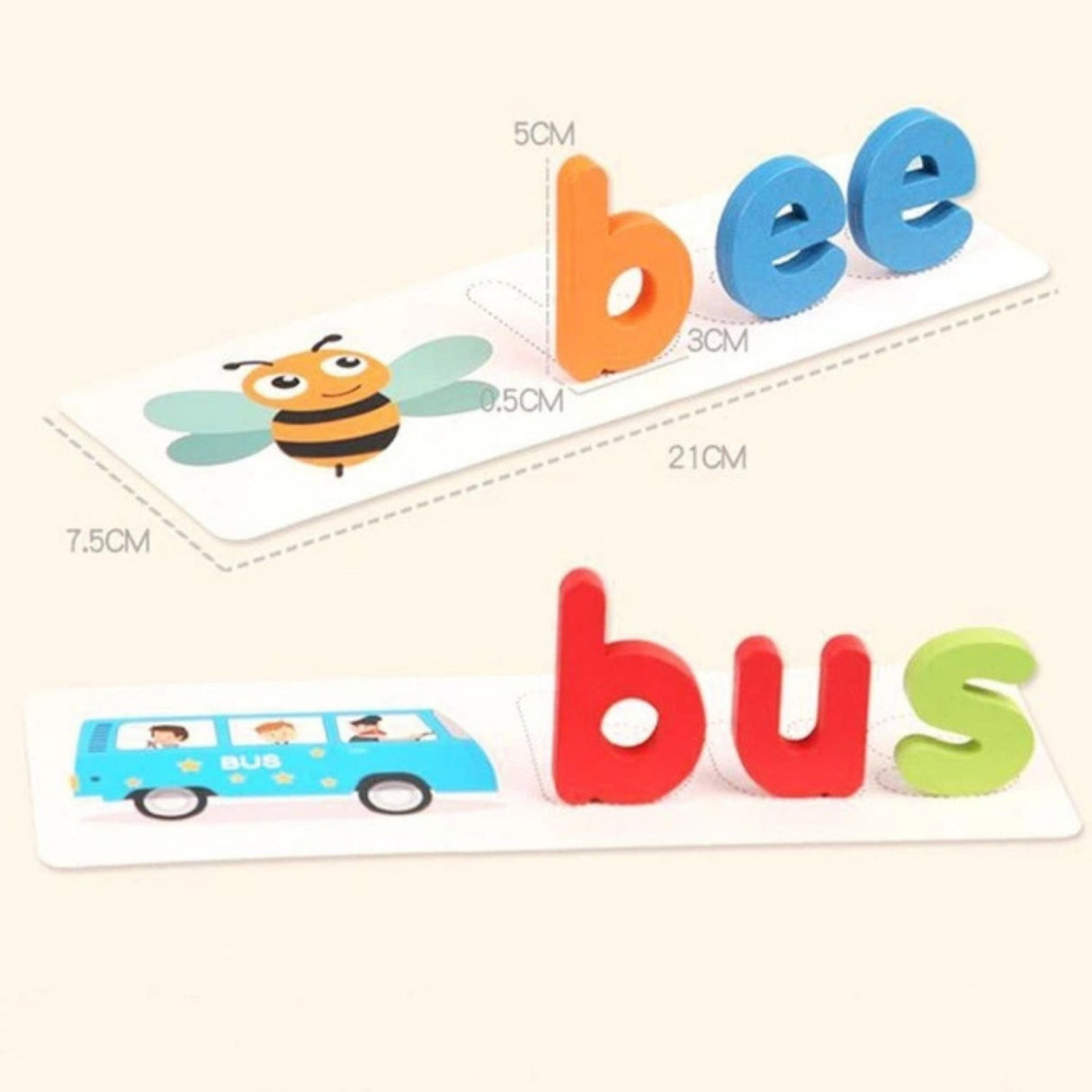 Jucarie Educativa Montessori, Flippy, Puzzle Interactiv pentru Formarea Cuvintelor, Invatarea Alfabetului Englez, 52 Litere din Lemn si 28 Carduri fata-verso, Dezvolta Logica si Vocabularul, 3 ani+, Multicolor - vivimall.ro