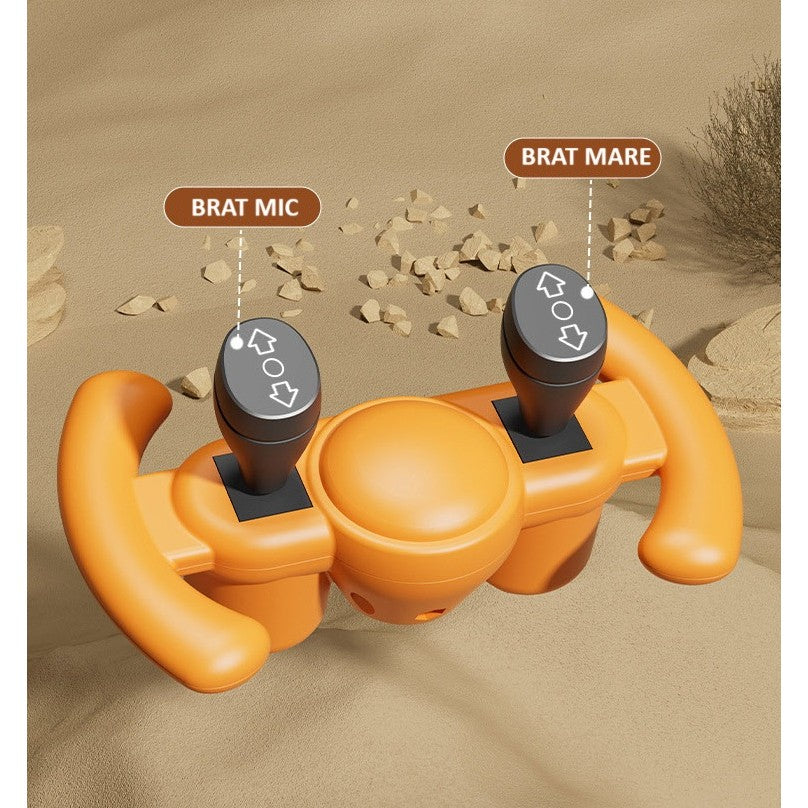 Excavator Electric, Vivimall, pe 4 Roti Antiderapante, cu Telecomanda, Brat Controlat Electric, cu Telecomanda, +2 Ani, Portocaliu - vivimall.ro