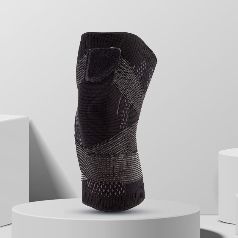 Orteza Elastica pentru Genunchi, Vivimall, Ajustabila cu Bretele Elastice, Banda pentru Compresie, Material Respirabil, Marime XL, Culoare Negru - vivimall.ro