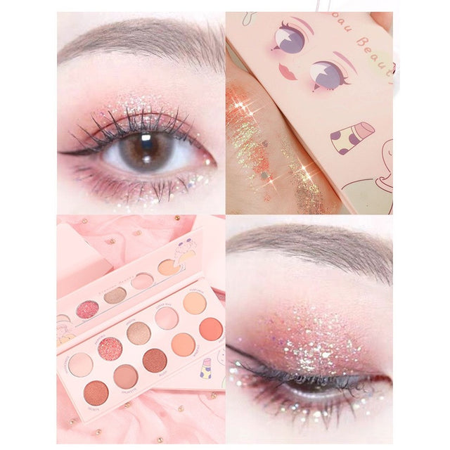 Paleta De Farduri Sianoau Cu 10 De Culori Sidefate - vivimall.ro