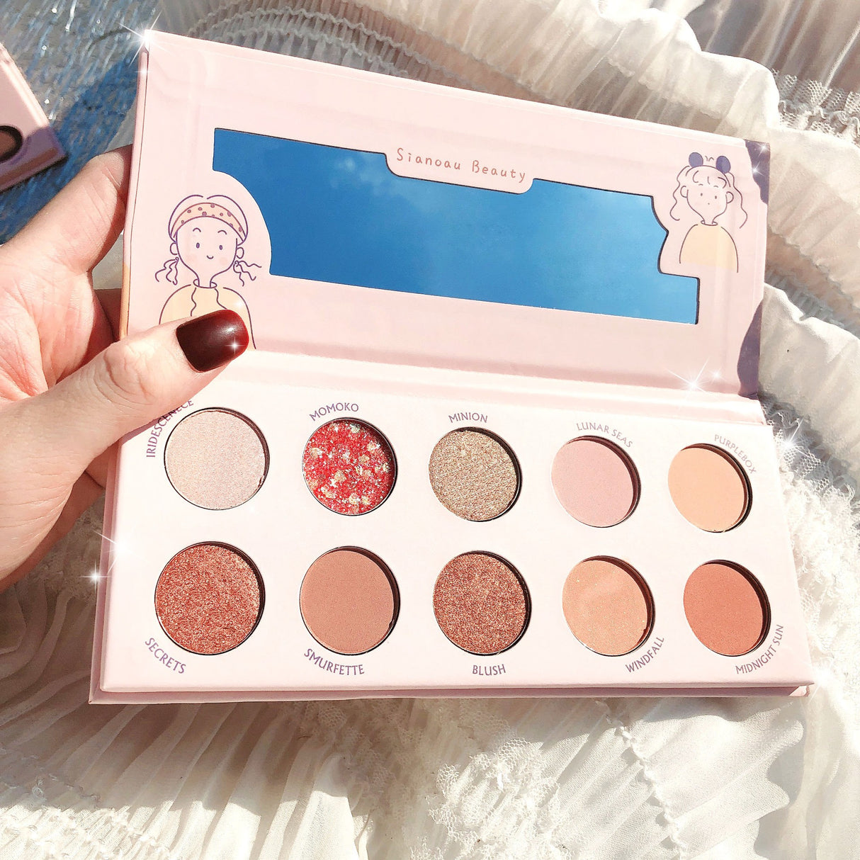 Paleta De Farduri Sianoau Cu 10 De Culori Sidefate - vivimall.ro