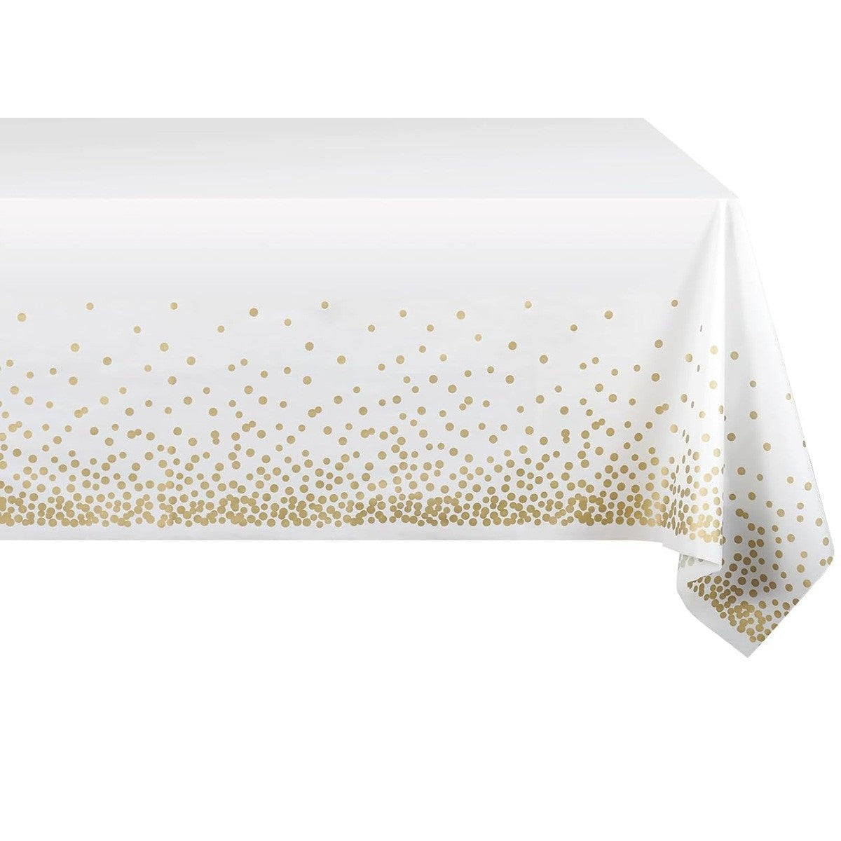 Fata de Masa, Vivimall, din PEVA, Imprimeu Buline, 137 x 274 cm, Impermeabila, Fara Pete, Curatare Rapida, Crem - vivimall.ro