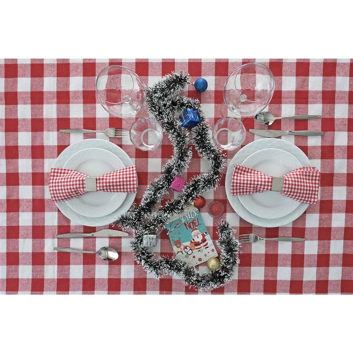 Fata de masa in carouri Vivimall, Material Textil, 130 x 180 cm, Rosu - vivimall.ro