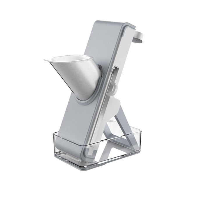 Feliator de Legume Multifunctional, Vivimall, Taieturi Diferite, Razatoare pentru Bucatarie, Taietor de Cartofi, Presa Manuala, Pliabila, Extensibila, PP PET, 23.5x9.5x5.5 cm, Alb - vivimall.ro