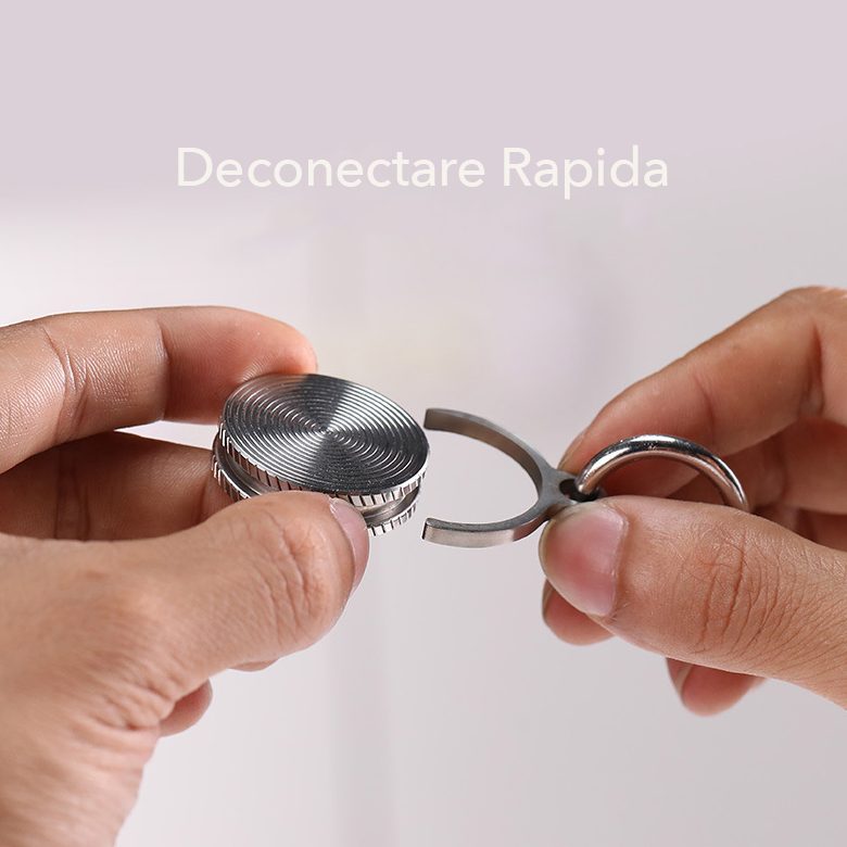 Fidget Spinner Titirez Anti Stress, Flippy, Tip Pandativ / Breloc, Ondulatii Mici, Otel Inoxidabil, 30x30x8 mm, Silver - vivimall.ro