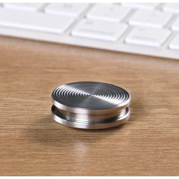 Fidget Spinner Titirez Anti Stress, Flippy, Tip Pandativ / Breloc, Ondulatii Mici, Otel Inoxidabil, 30x30x8 mm, Silver - vivimall.ro
