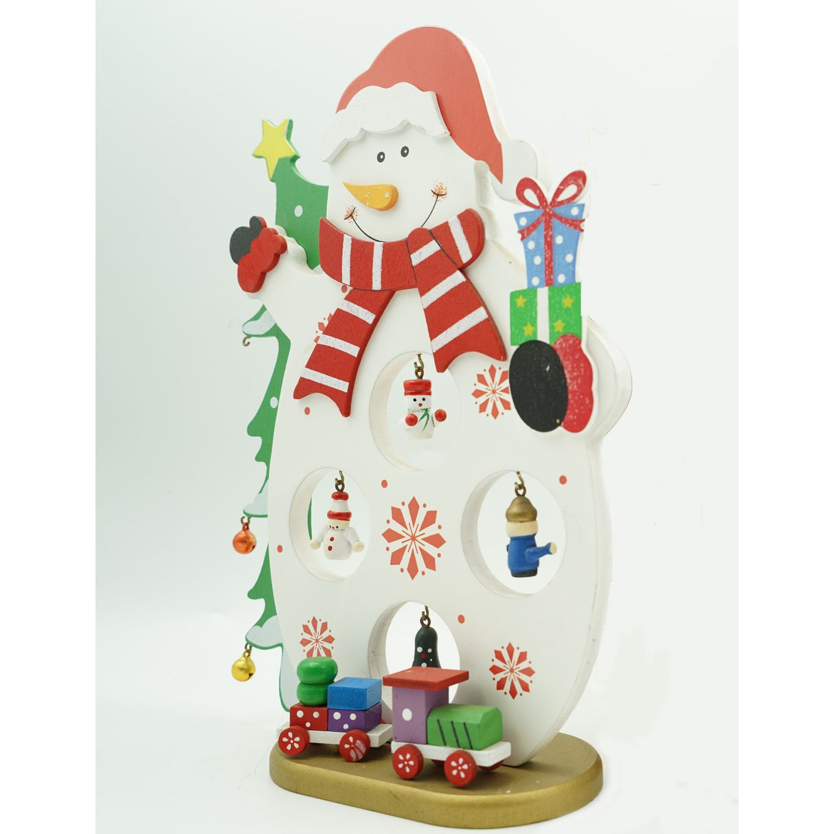 Figurina decorata de Craciun, Om de zapada, Alb, din Lemn, 18 cm x 24.5 cm, Interior, Vivimall - vivimall.ro