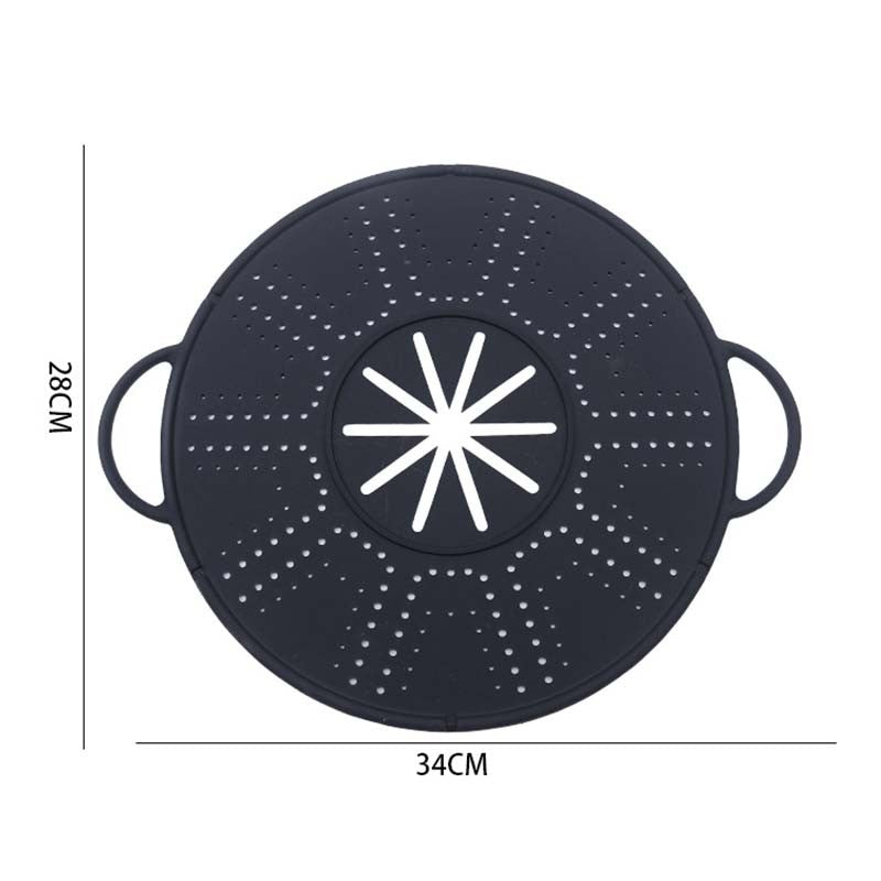 Capac Sita pentru Tigaie, Vivimall, 28 inch, Capac din Silicon pentru Scuregere, Rezistent la Remperaturi ridicate, Anti-Stropire, Deflector de Ulei, Negru - vivimall.ro