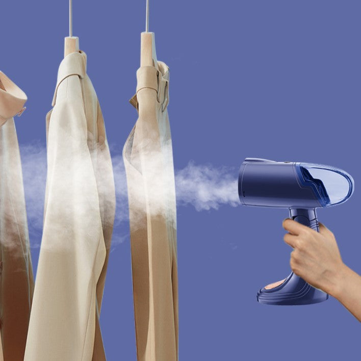 Aparat de Calcat Vertical Portabil cu Abur, Vivimall, Putere 1500W, Rezervor Detasabil de 138ml, Priza, Functie Anti Calcar si Auto Curatare, Pliabil, cu Perie, 20x10.5x8 cm, Albastru - vivimall.ro