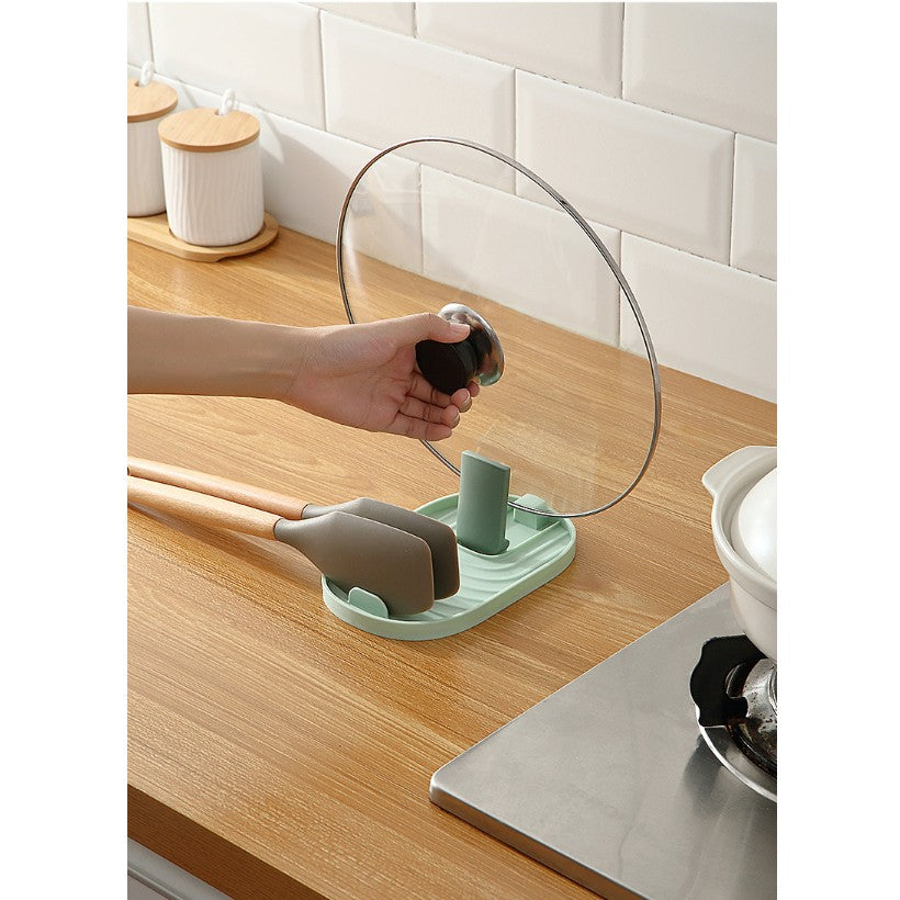 Suport Pliabil, Vivimall, pentru Capace, Linguri, Multifunctional, Plasare pe Blatul de Bucatarie, 11.5 x 18 x 2.2 cm, Roz - vivimall.ro