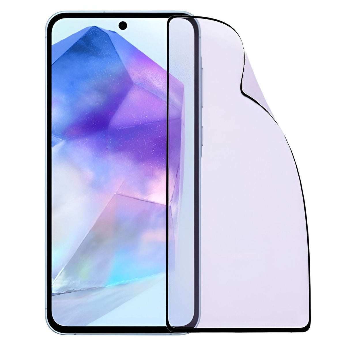 Folie de Protectie Ceramica, Flippy, Compatibila cu Samsung Galaxy A55, Ceramics 9D, Antisoc, Margini Negre, Transparent - vivimall.ro