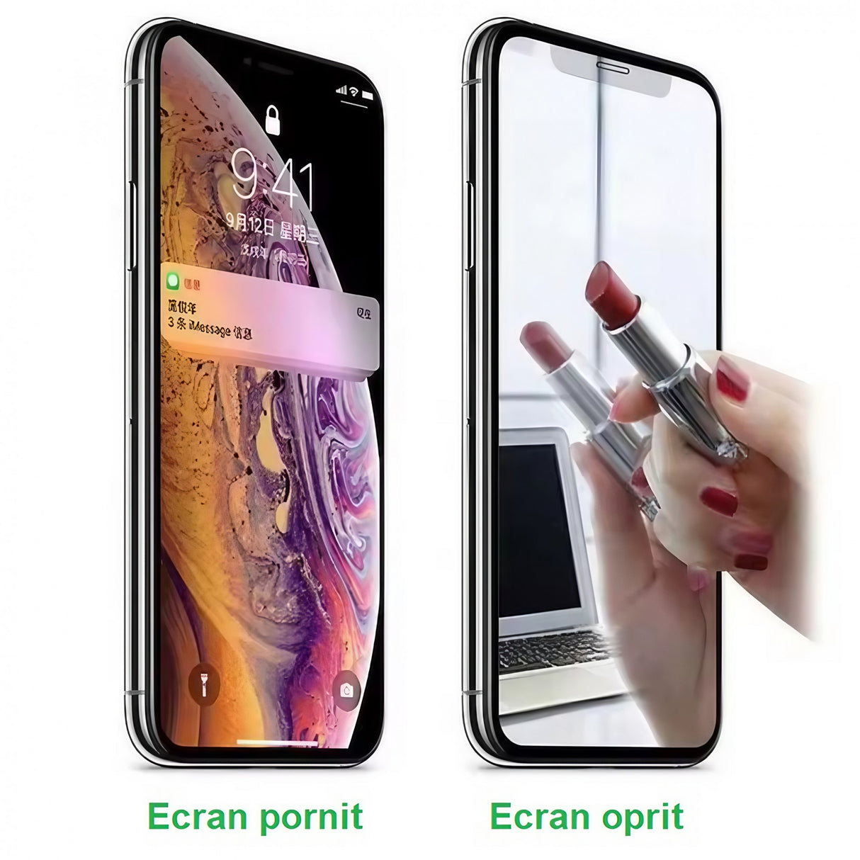 Folie de Protectie, Vivimall, pentru iPhone 15 Plus, Tempered Glass Mirror 8D, Efect Oglinda, HD, Auriu - vivimall.ro