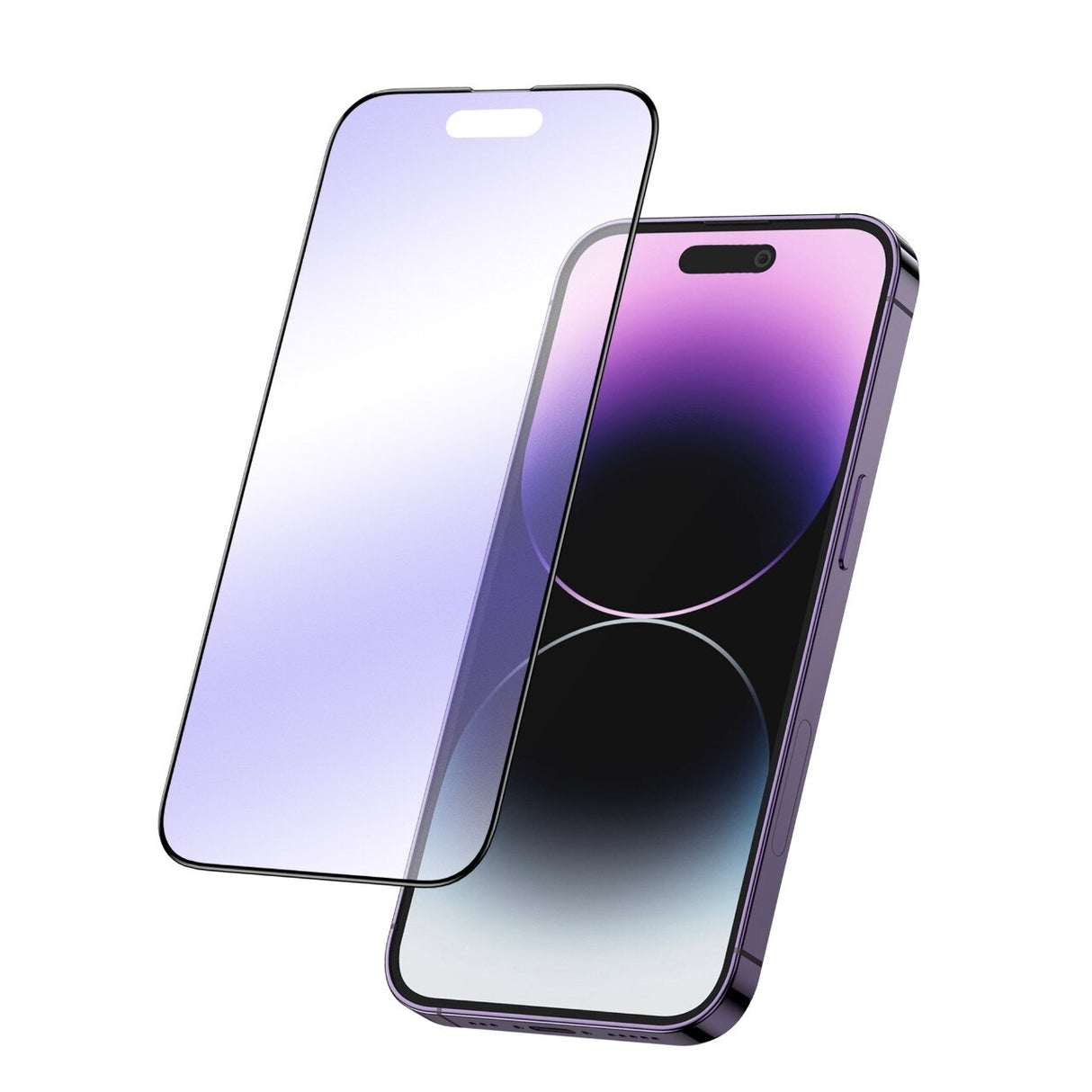 Folie de Protectie, Vivimall, pentru iPhone 15 Pro Max, Ceramic Anti-Blue, 9H, Protectie Ochi, Anti-Soc, Mov - vivimall.ro