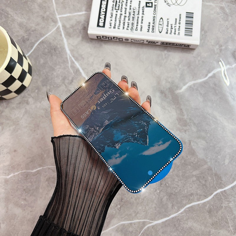 Folie de Protectie, Vivimall, pentru iPhone 15 Pro, Privacy Tempered Glass cu Pietricele, ESD, HD, Transparent - vivimall.ro